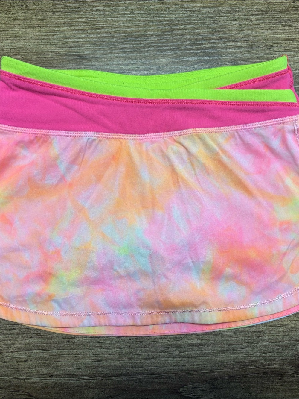 Ivivva sz 8Neon Tie-Dye Skirted Shorts - Pink & Lime Accents